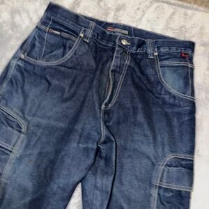 FUBU Denim Cargo Pants Men’s 38x34 Blue Baggy Workwear Jeans